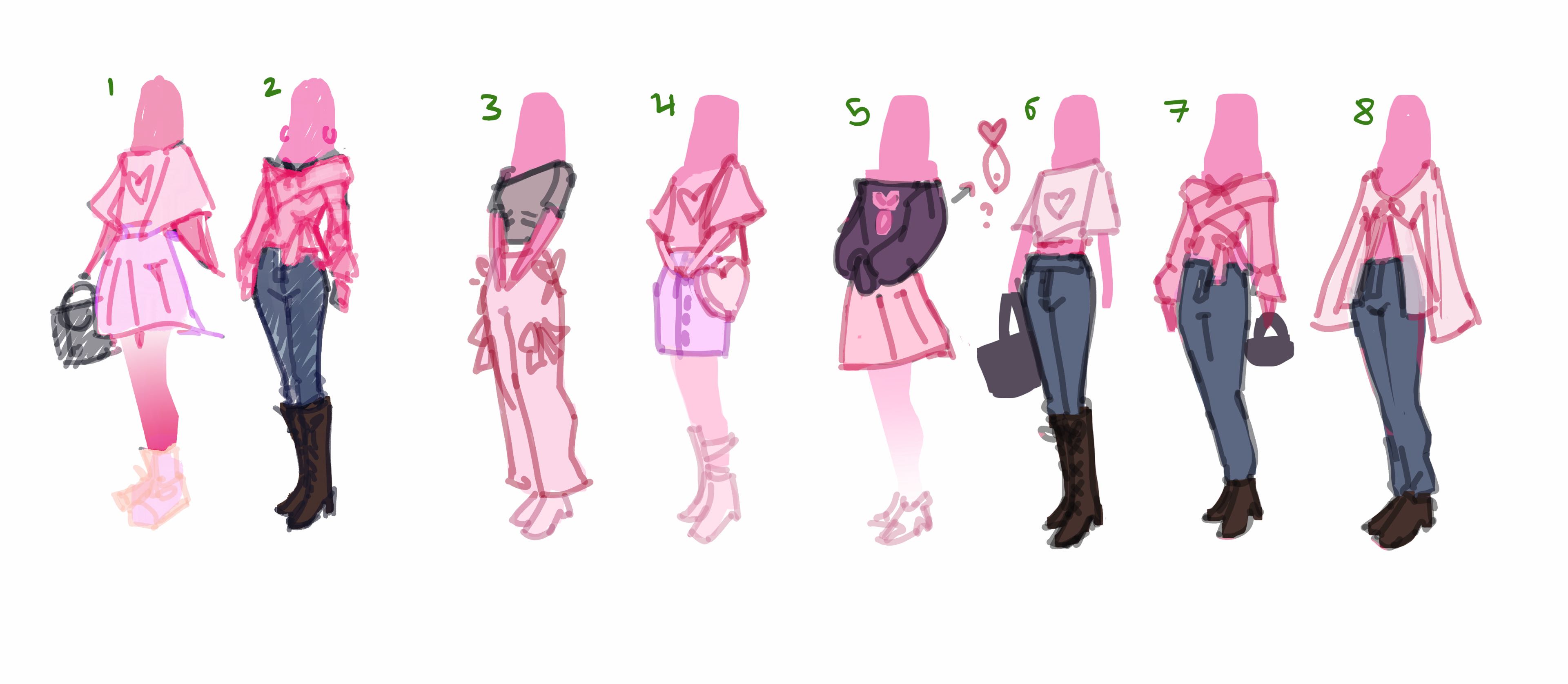 Betta fish outfit concepts, by Alex Ward