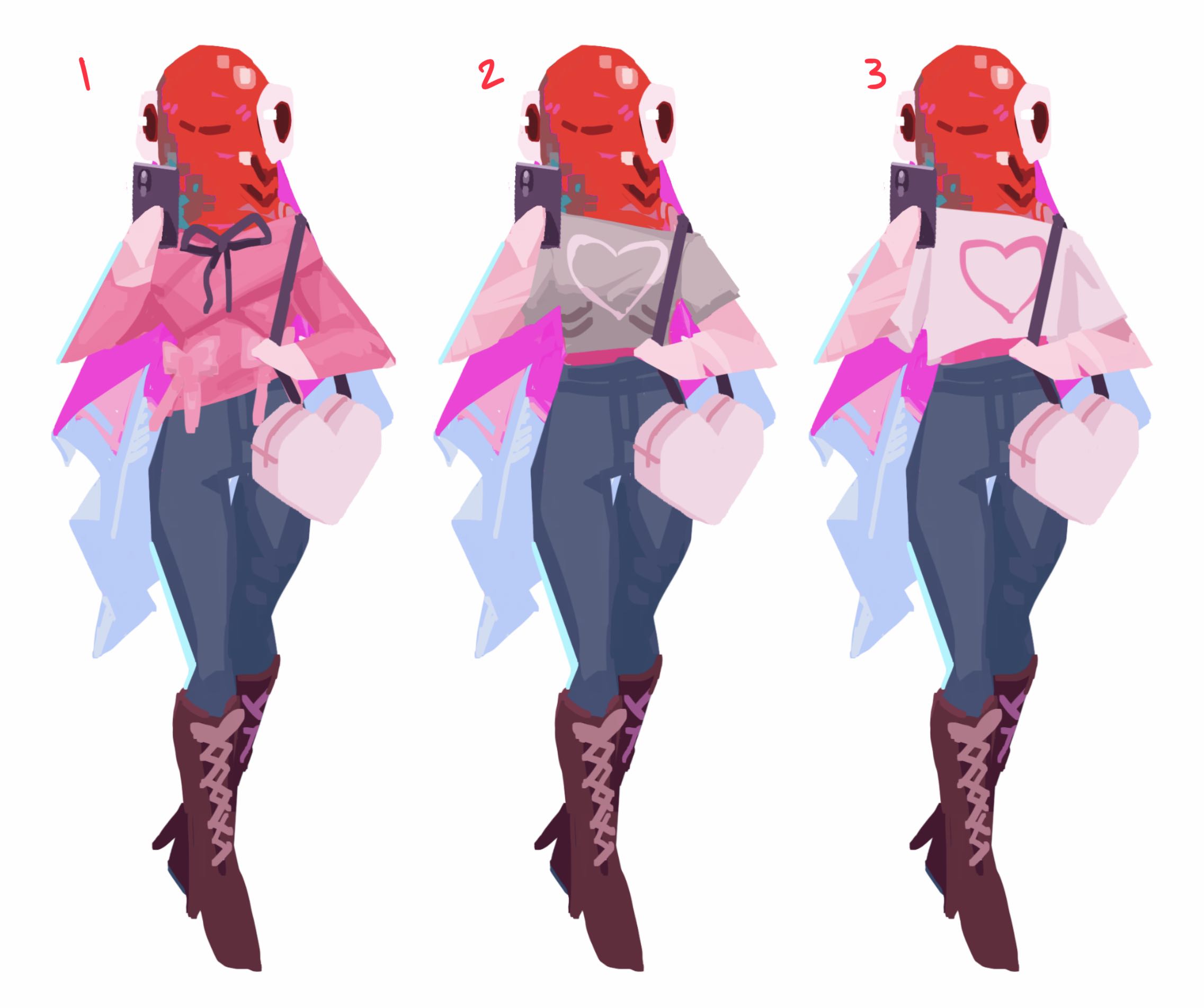 Betta fish outfit concepts, by Alex Ward